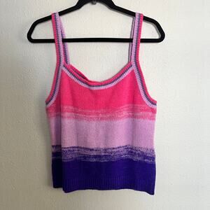 New Lilly Pulitzer Tessalyn Knitted Tank Top Pink Purple Ombre Sleeveless Sz L